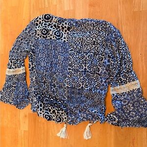Blue Patterned Women's Top